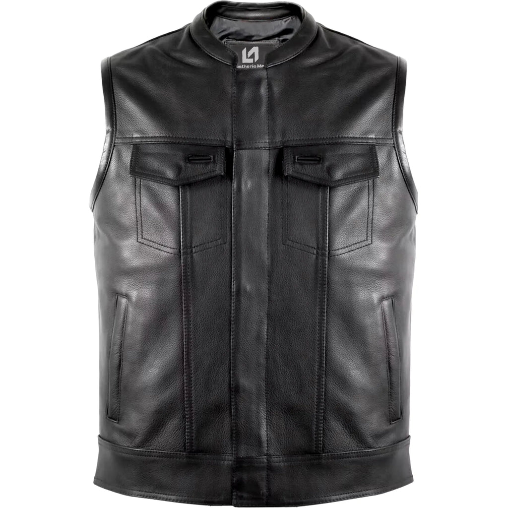 Biker Motorcycle Jeans Style Leather Vest MDM9029 | Genuine Leather Men’s Vest