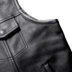 Biker Motorcycle Jeans Style Leather Vest MDM9029 | Genuine Leather Men’s Vest