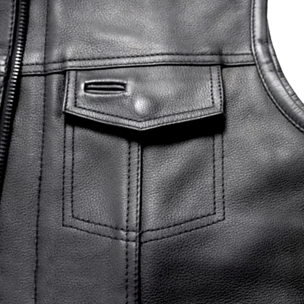 Biker Motorcycle Jeans Style Leather Vest MDM9029 | Genuine Leather Men’s Vest