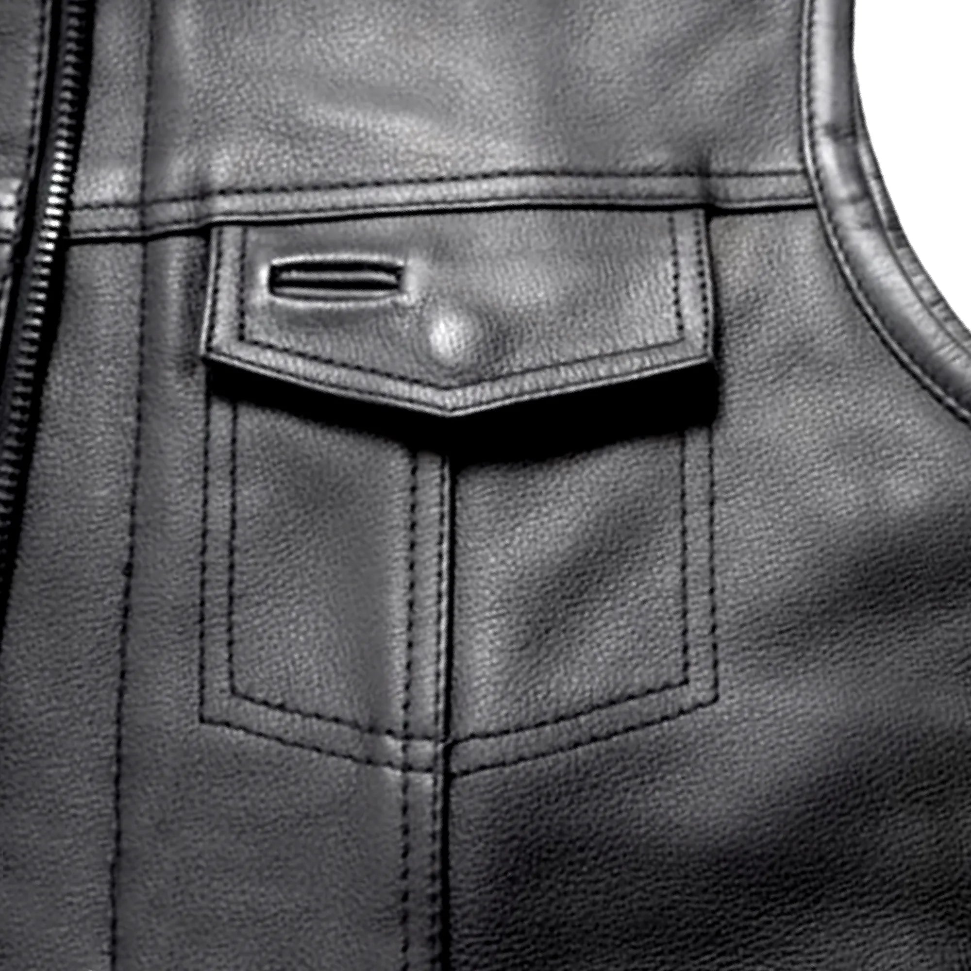 Biker Motorcycle Jeans Style Leather Vest MDM9029 | Genuine Leather Men’s Vest