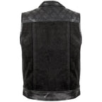 Custom Biker Leather Vest Diamond Quilted Shoulder MDM9198 | Men’s Motorcycle Vest