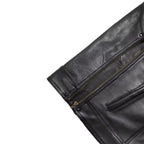 Men's Jeans Biker Leather Vest with Side Expandability MDM9114