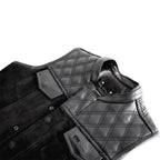 Custom Biker Leather Vest Diamond Quilted Shoulder MDM9198 | Men’s Motorcycle Vest