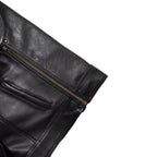 Men's Jeans Biker Leather Vest with Side Expandability MDM9114
