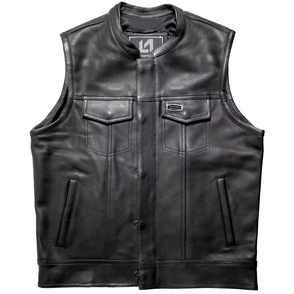 Biker Motorcycle Jeans Style Leather Vest MDM9029 | Genuine Leather Men’s Vest