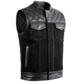 Custom Biker Leather Vest Diamond Quilted Shoulder MDM9198 | Men’s Motorcycle Vest