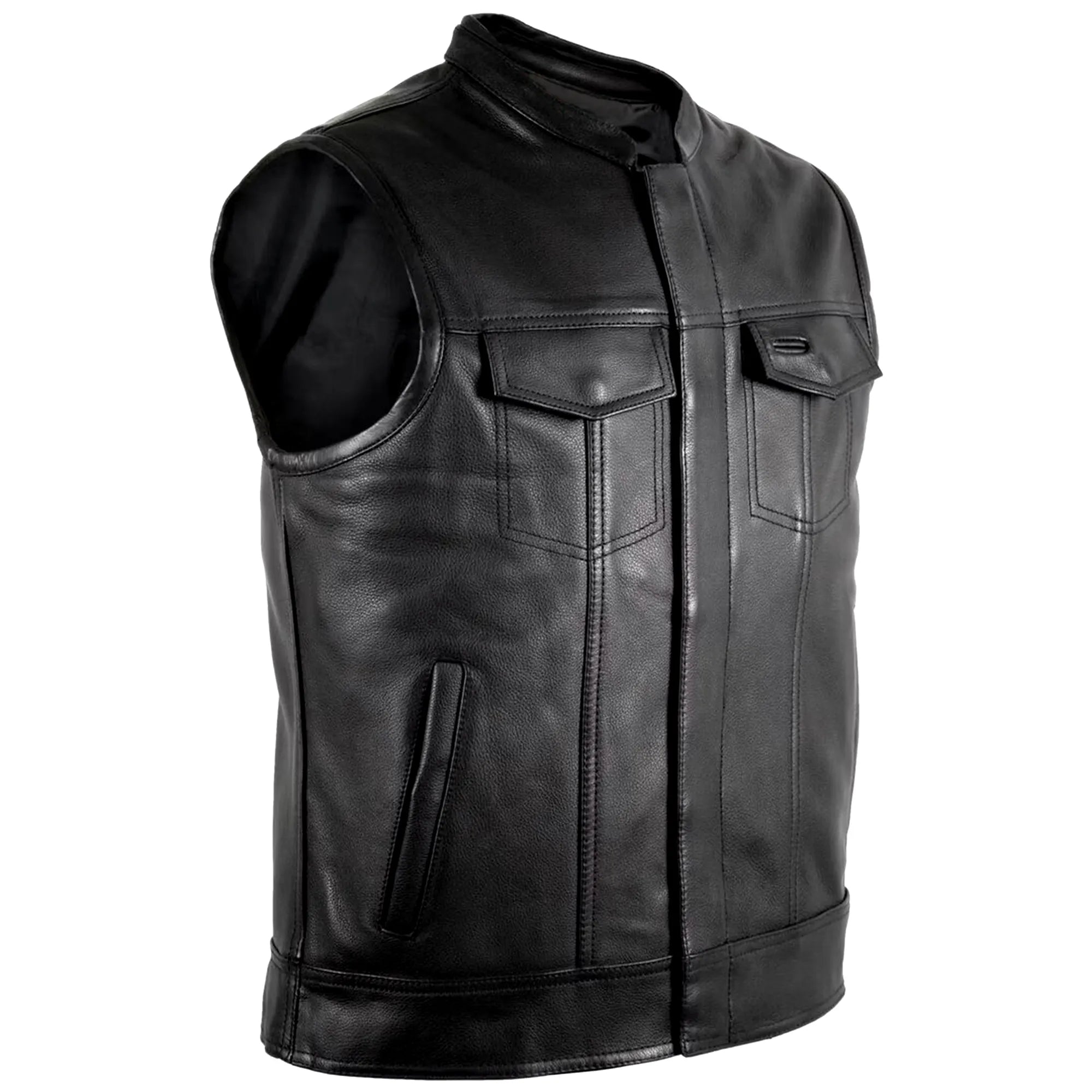 Biker Motorcycle Jeans Style Leather Vest MDM9029 | Genuine Leather Men’s Vest