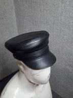 Biker Cosplay Leather Police Style Cap