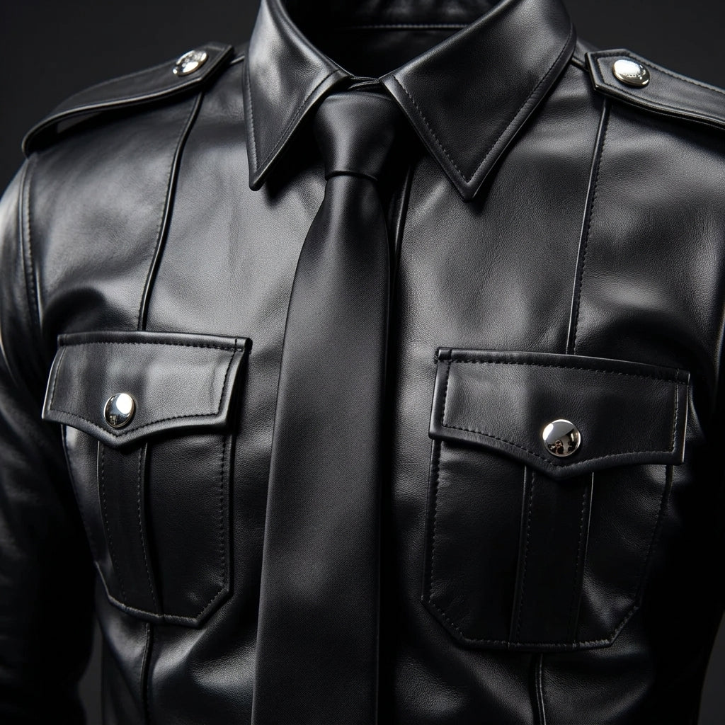 Biker Style Men’s Leather Shirt | Classy Design Genuine Leather