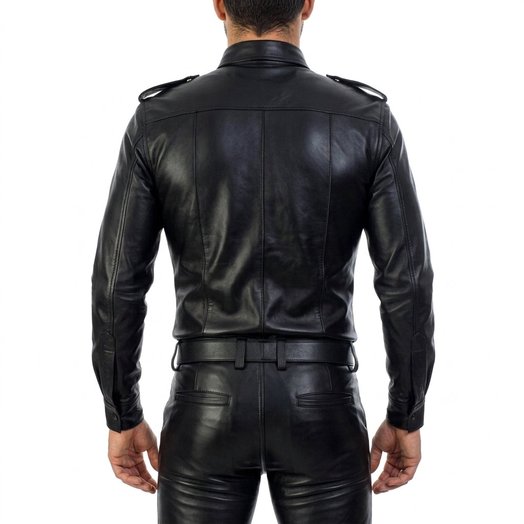 Biker Style Men’s Leather Shirt | Classy Design Genuine Leather