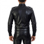 Biker Style Men’s Leather Shirt | Classy Design Genuine Leather