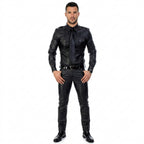 Biker Style Men’s Leather Shirt | Classy Design Genuine Leather
