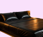 Black Genuine Leather Bed Sheet Set