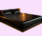 Black Genuine Leather Bed Sheet Set