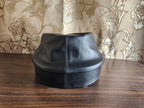 Black Leather Kepi Hat