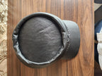 Black Leather Kepi Hat