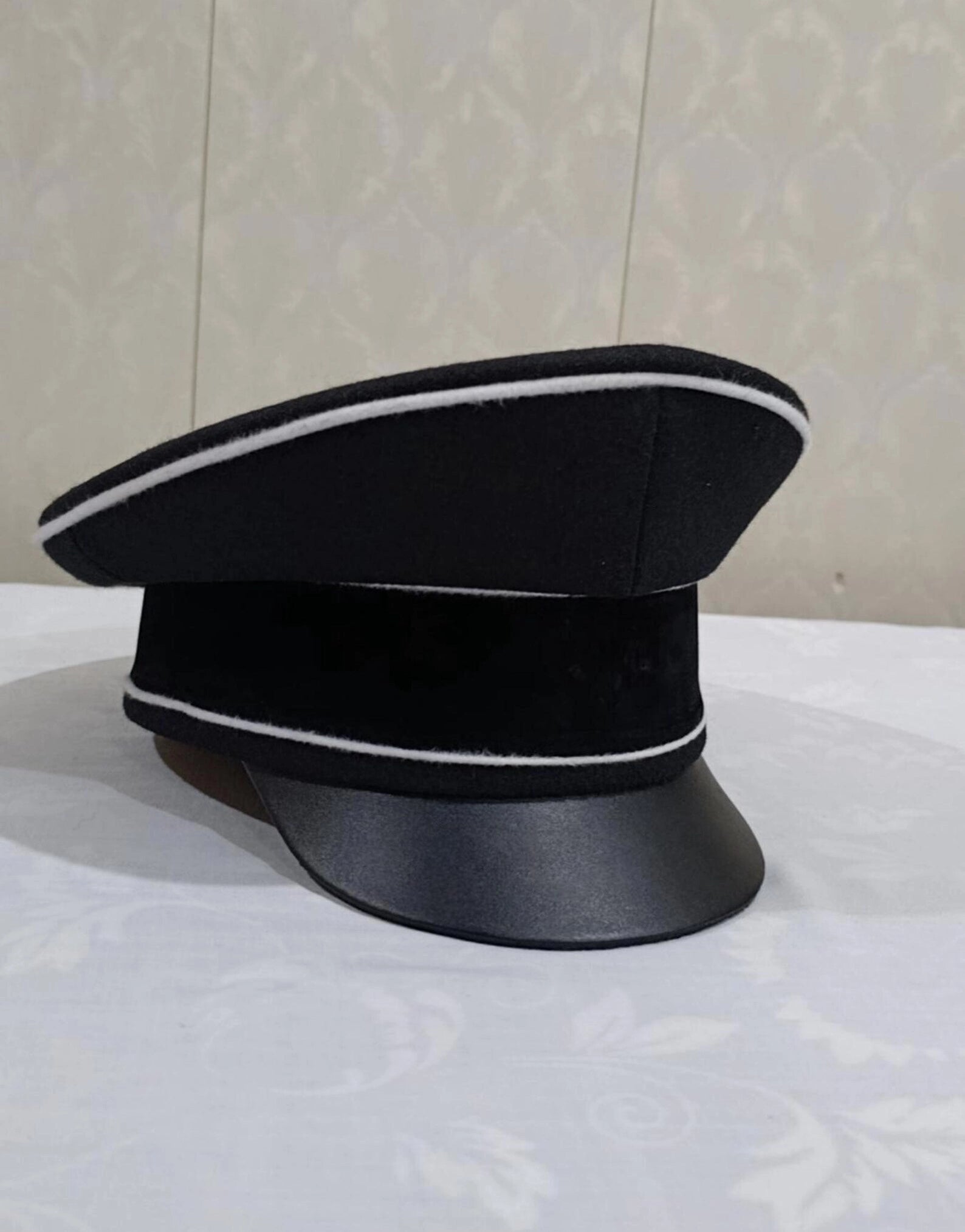 Black Military Peaked Cap