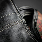 Black Quilted Leather Bar Vest for Men | Biker Style Leather Vest