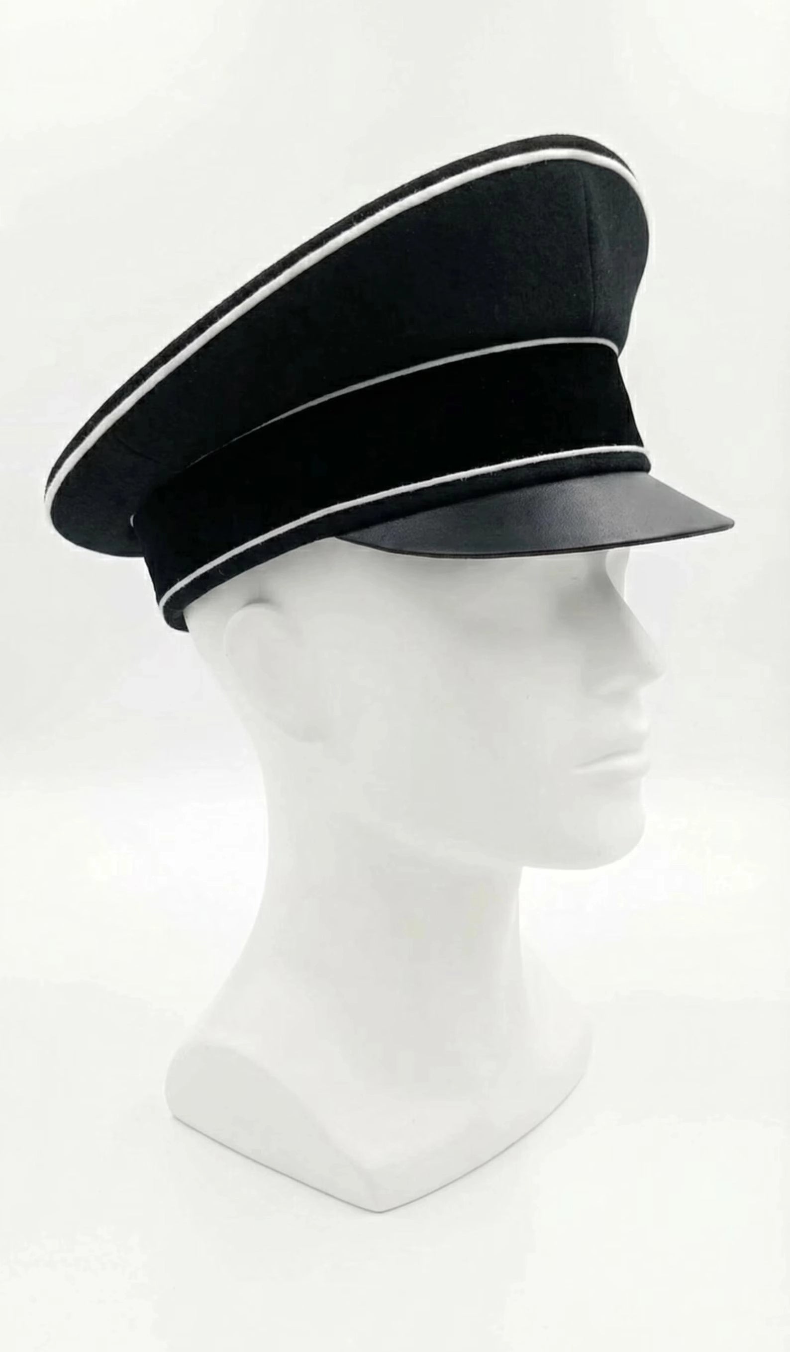 Black Military Peaked Cap