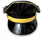 Black & Yellow Biker Leather Muir Cap