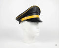 Black & Yellow Biker Leather Muir Cap