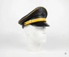 Black & Yellow Biker Leather Muir Cap