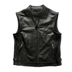 Men’s Perforated Biker Leather Vest | Breathable Motorcycle Leather Vest