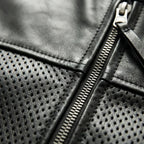 Men’s Perforated Biker Leather Vest | Breathable Motorcycle Leather Vest