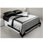 Black and Silver Leather Bedsheet Set
