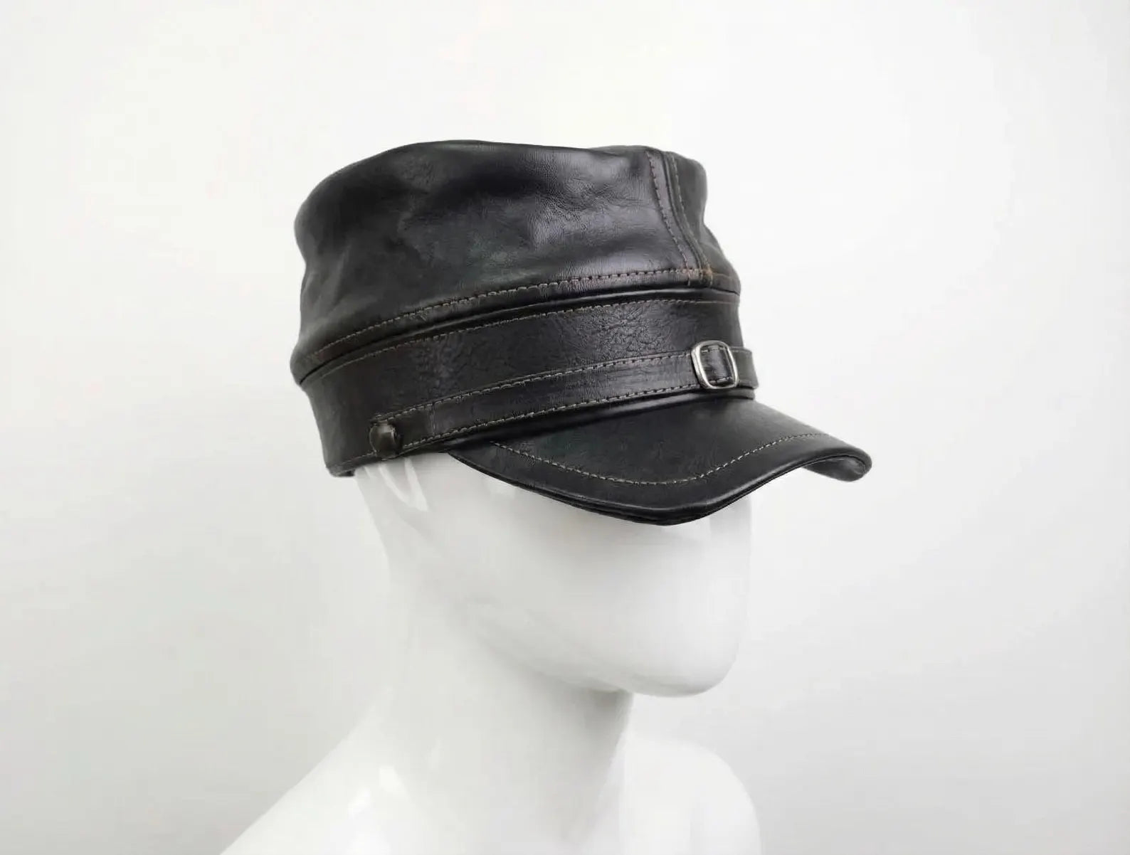 Civil War Military Forage Leather Cap