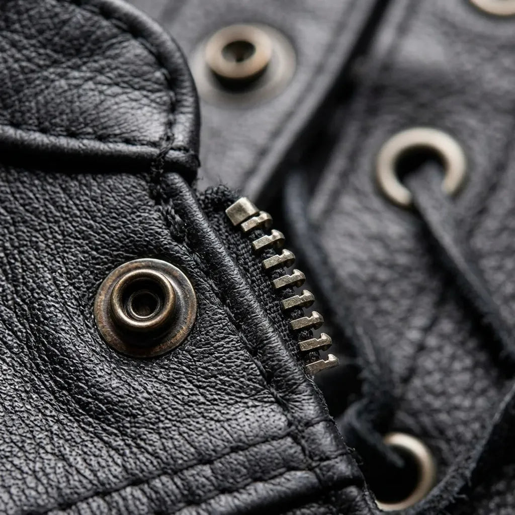 Classic Leather Vest for Men with Side Lace Design | Biker Style Leather Vest