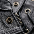 Classic Leather Vest for Men with Side Lace Design | Biker Style Leather Vest
