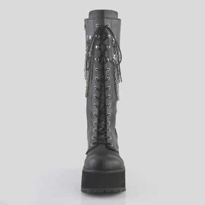 Black Real Leather Knee High Boots, Handmade Leather Long Boots, Vintage Military Officer Riding Boots, Punk, Festival Shoes Gift For Him