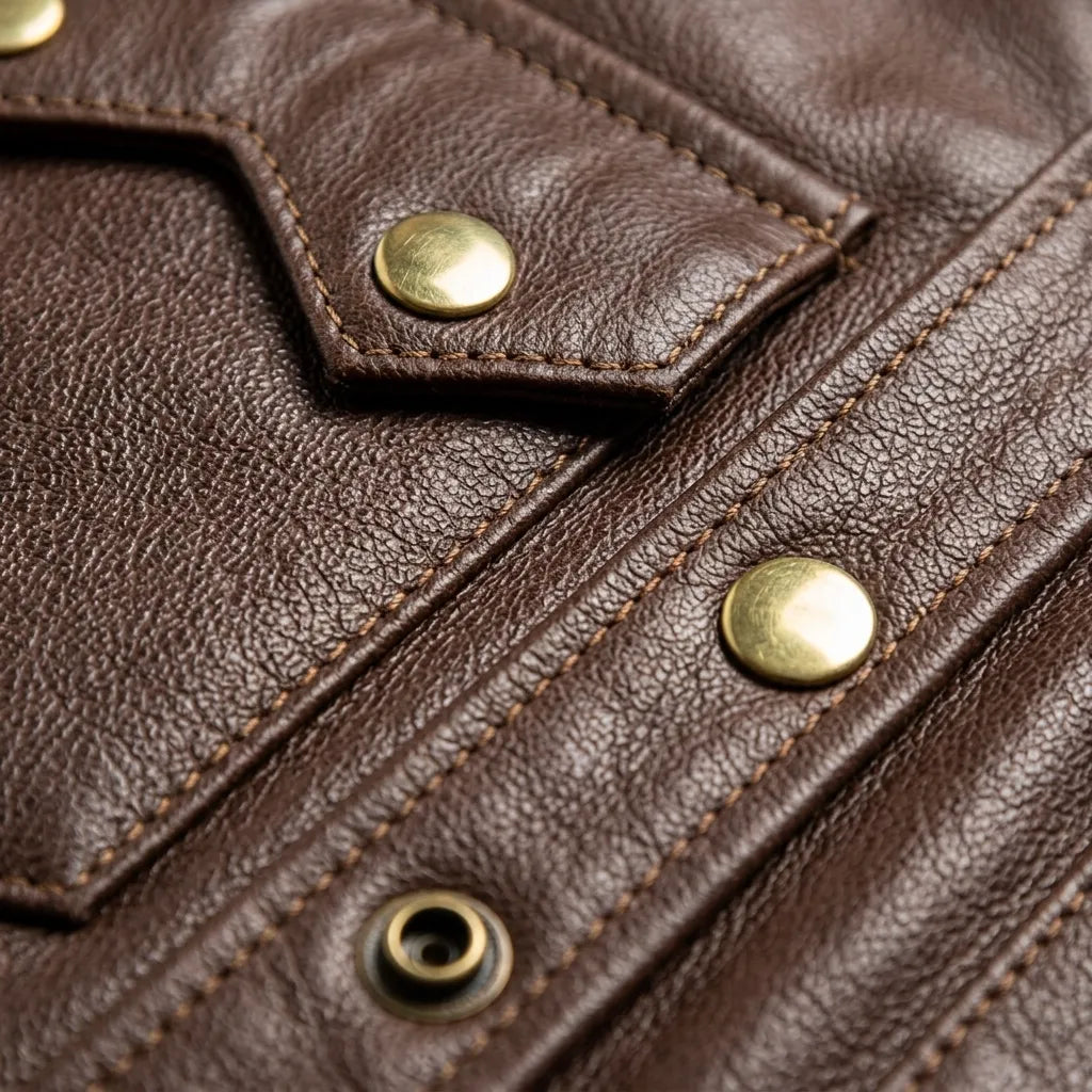 Dark Brown Leather Shirt for Men | Genuine Leather Stylish Shirt