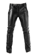 Men's Gay-Zip Leather Pants Full Zip