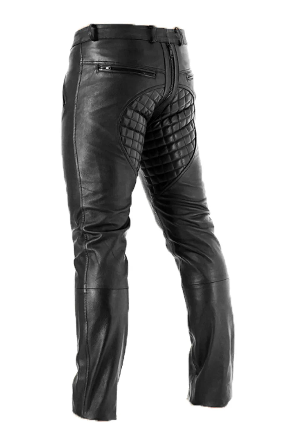 Men's Gay-Zip Leather Pants Full Zip