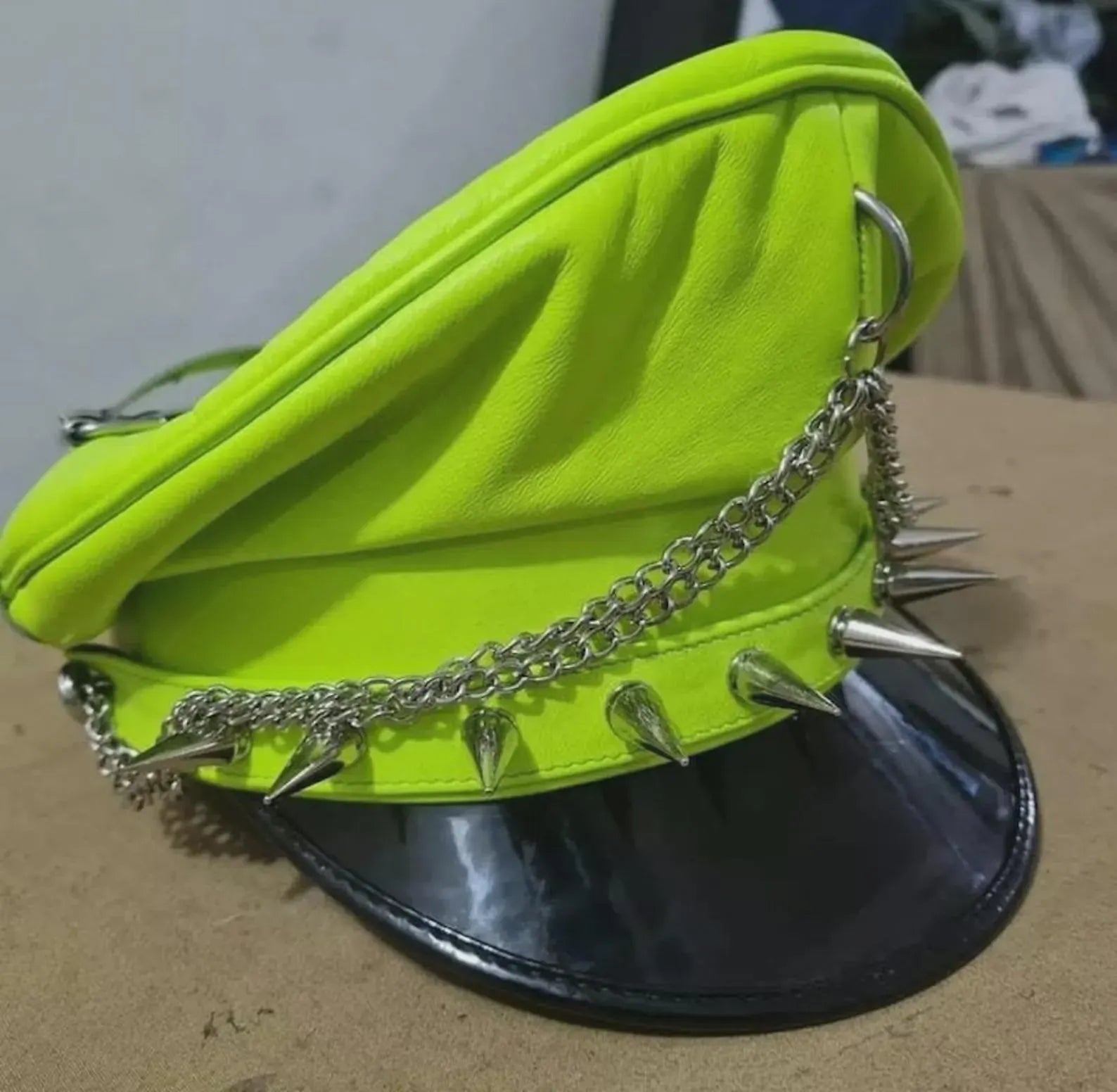 Genuine Leather Neon Parrot Army Muir Cap