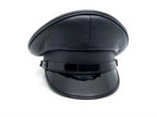 Genuine Leather Police-Style Cap
