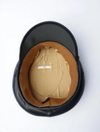 Genuine Leather Police-Style Cap
