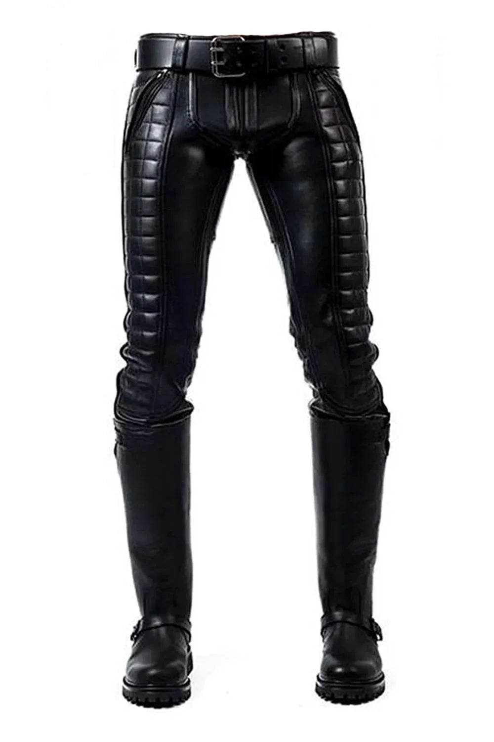 Gay Zip Leather Pants for Men