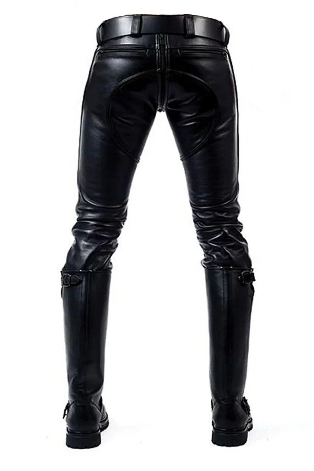 Gay Zip Leather Pants for Men