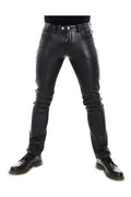 Men's Classic Leather Jeans Pant