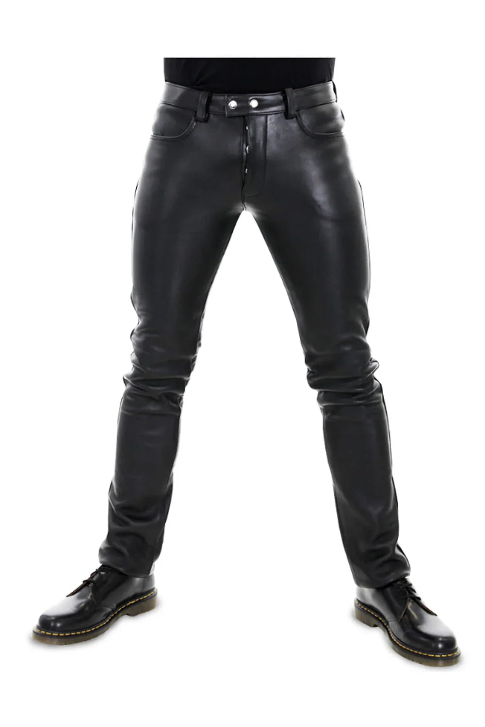 Men's Classic Leather Jeans Pant