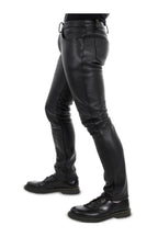 Men's Classic Leather Jeans Pant