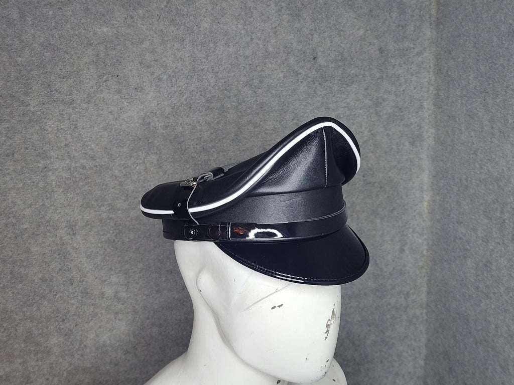genuine leather muir hat close-up showing sheepskin surface texture