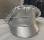 Sheepskin Leather Silver Cap