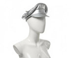 Sheepskin Leather Silver Cap