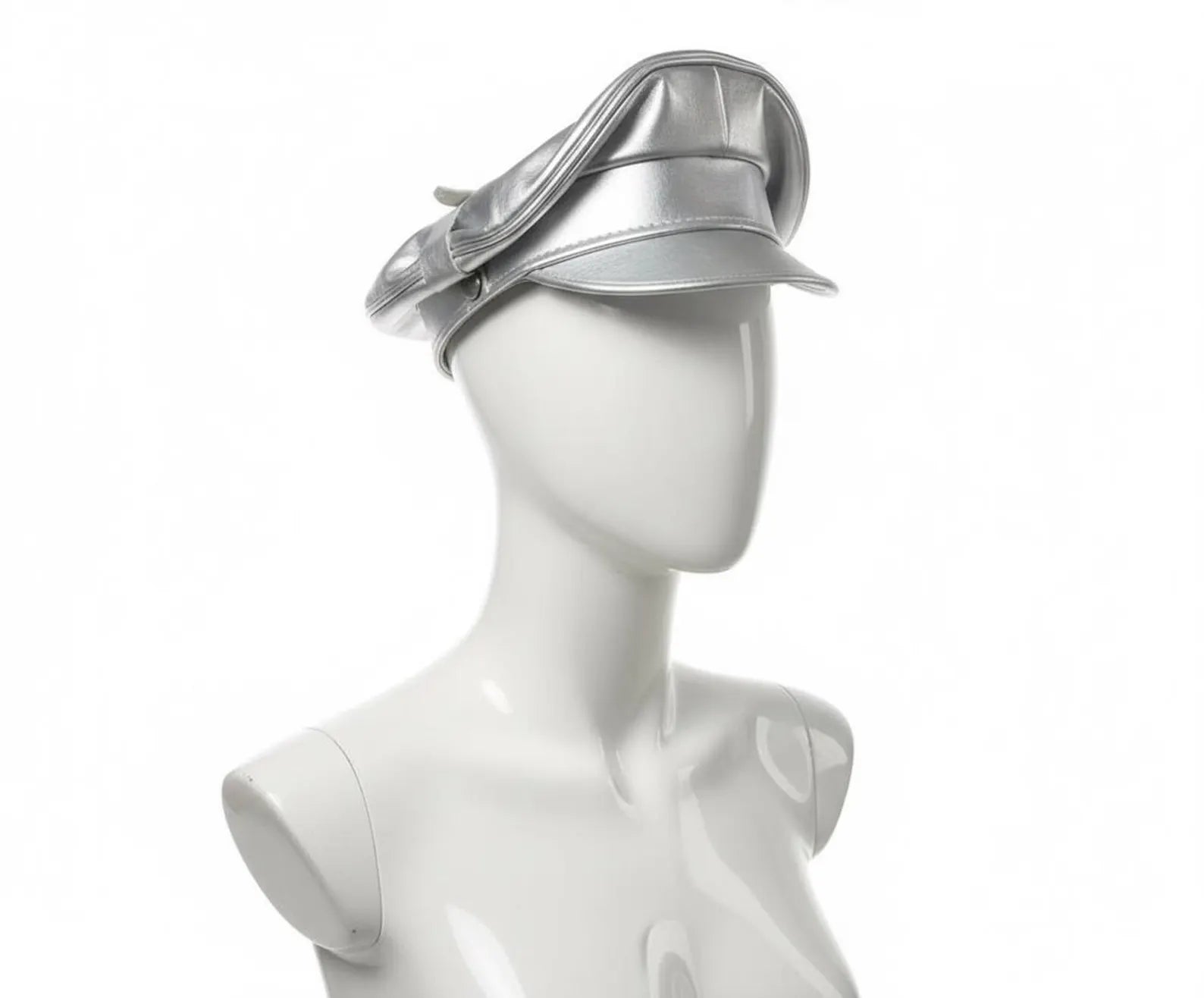Sheepskin Leather Silver Cap