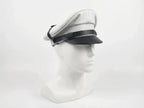 Genuine White Sheepskin Biker Cap