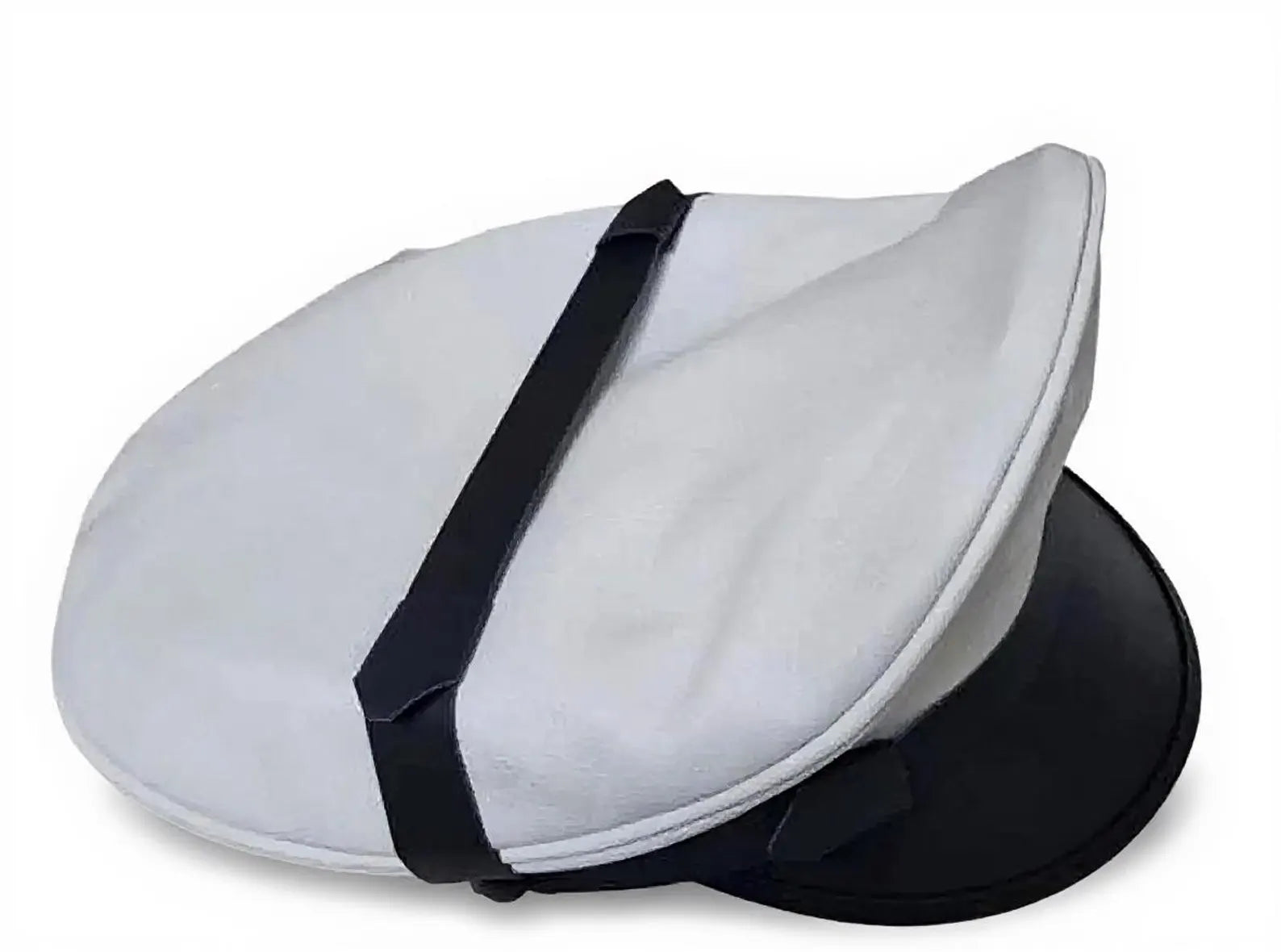Genuine White Sheepskin Biker Cap